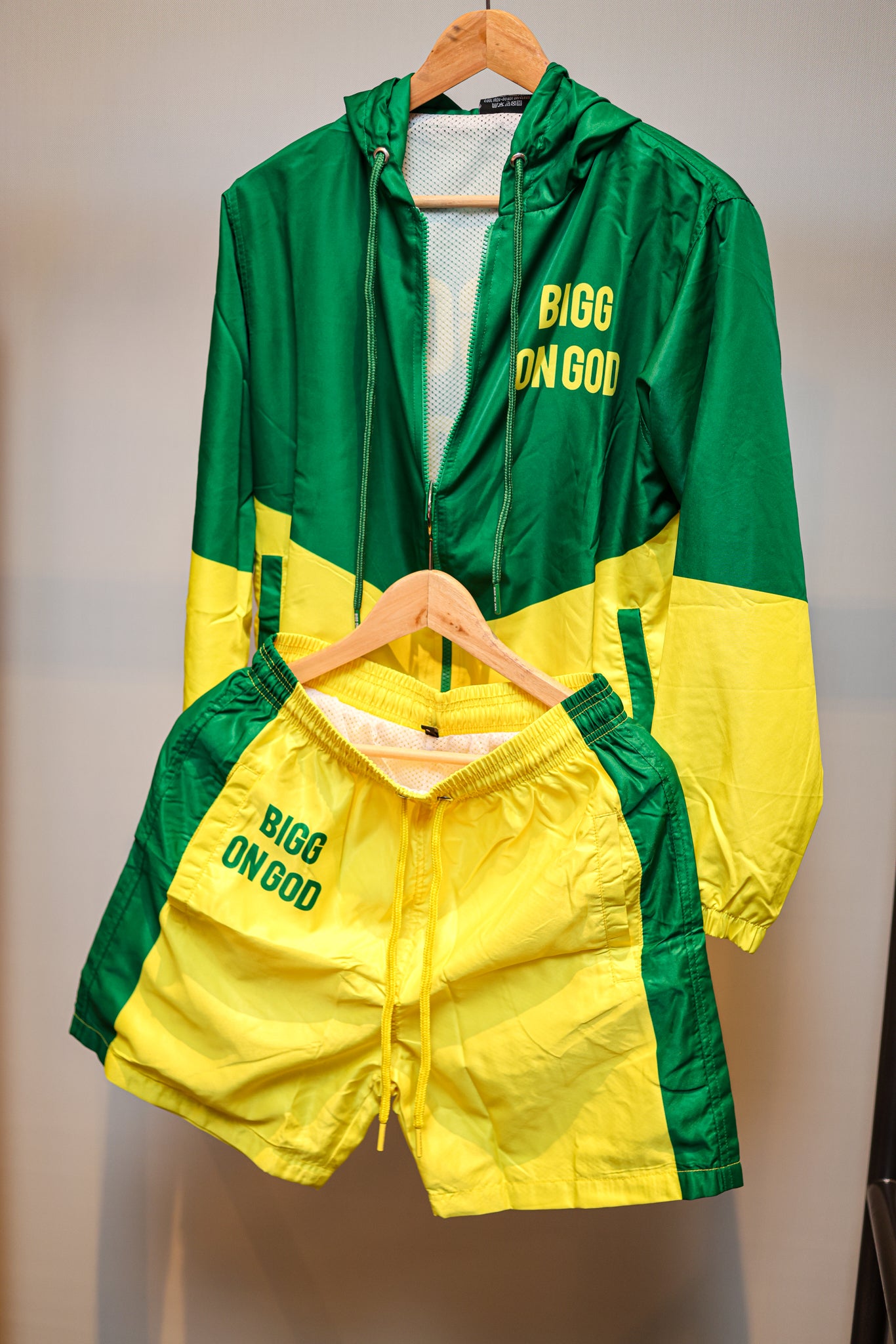 BIGG ON GOD Windbreaker Jacket & Short Set