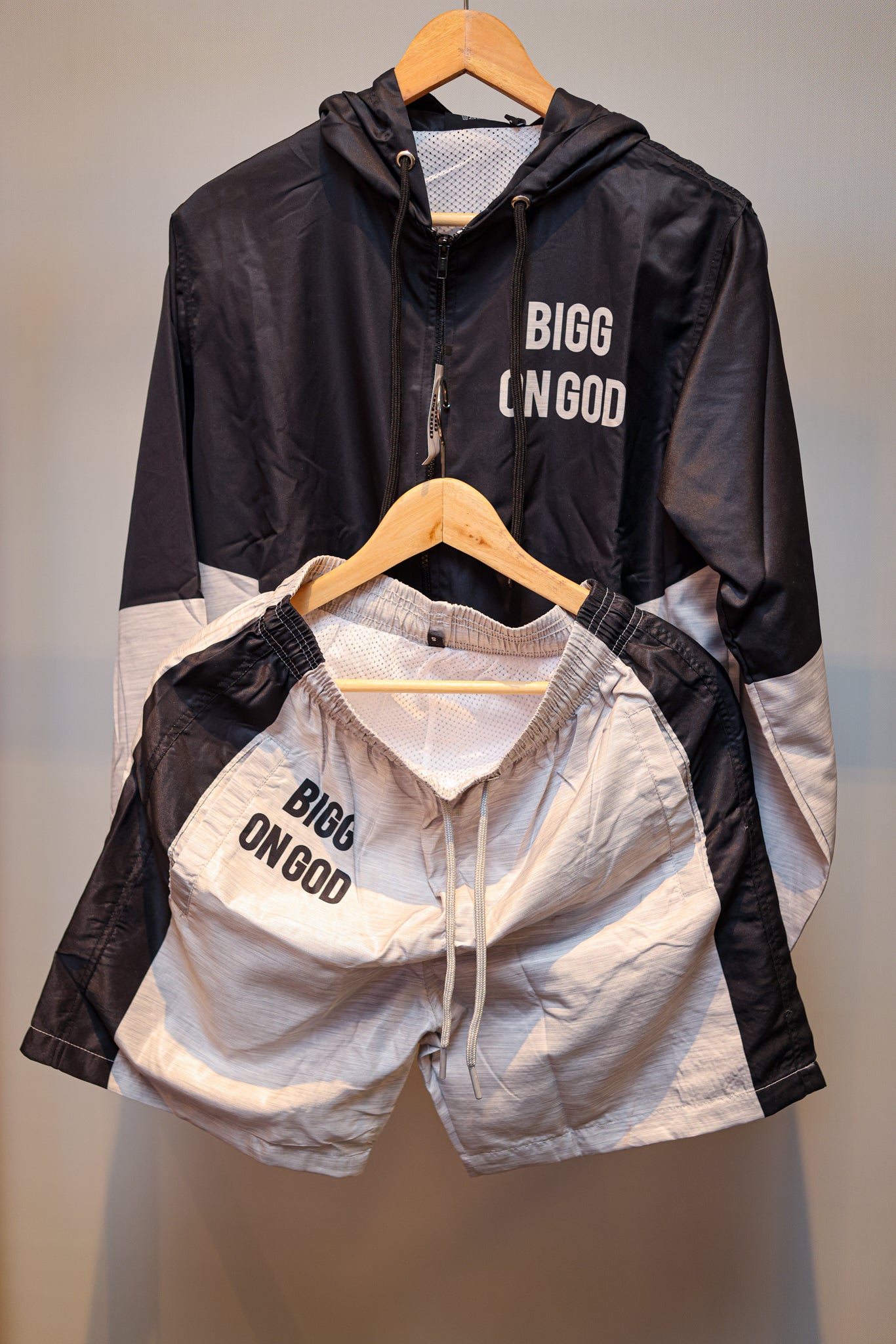BIGG ON GOD Windbreaker Jacket & Short Set