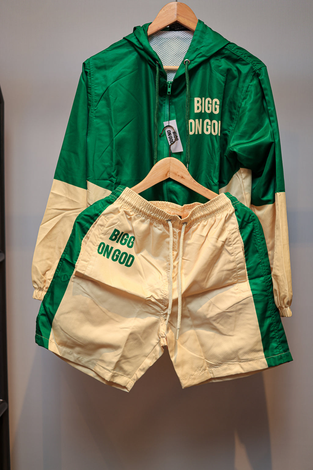 BIGG ON GOD Windbreaker Jacket & Short Set