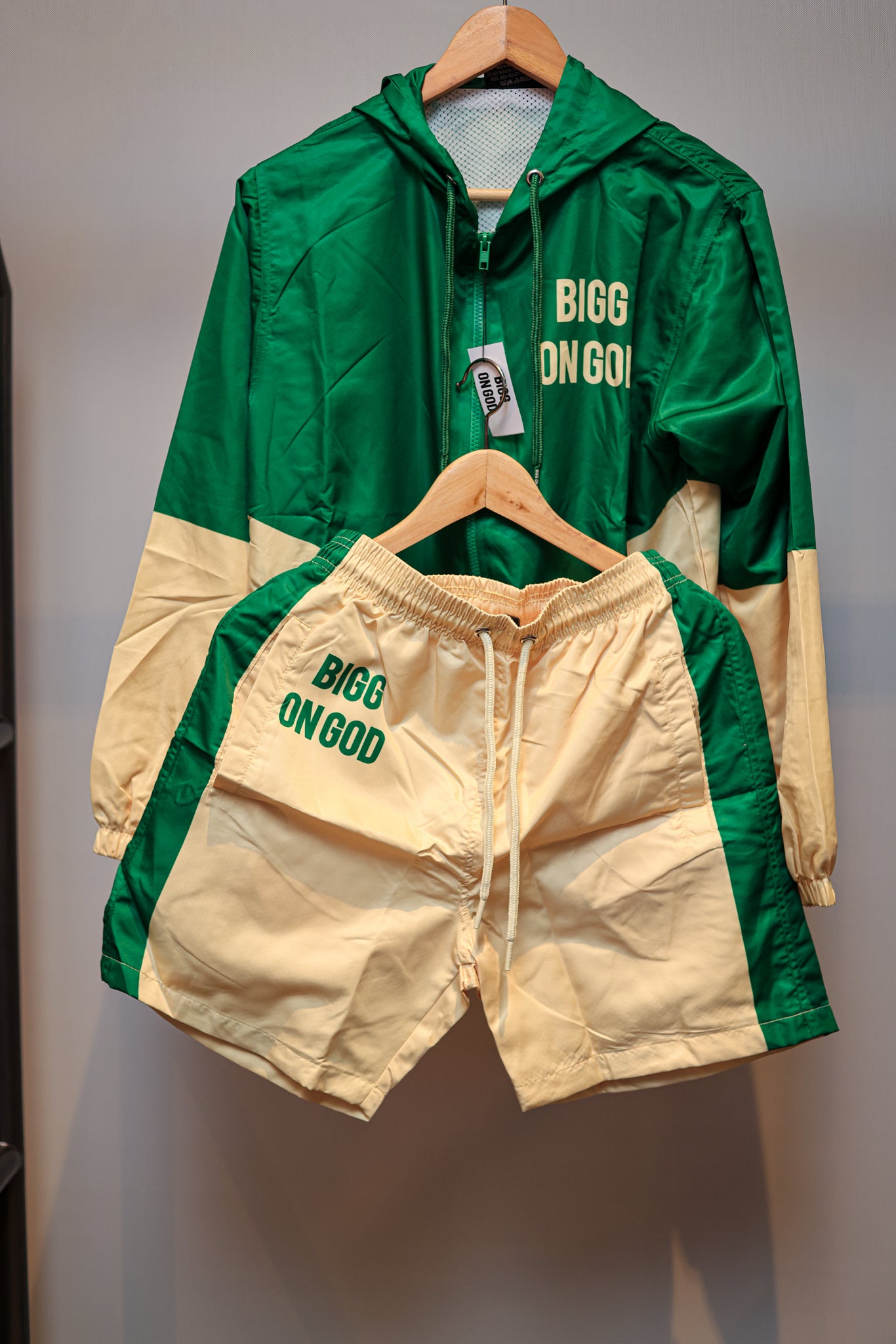 BIGG ON GOD Windbreaker Jacket & Short Set